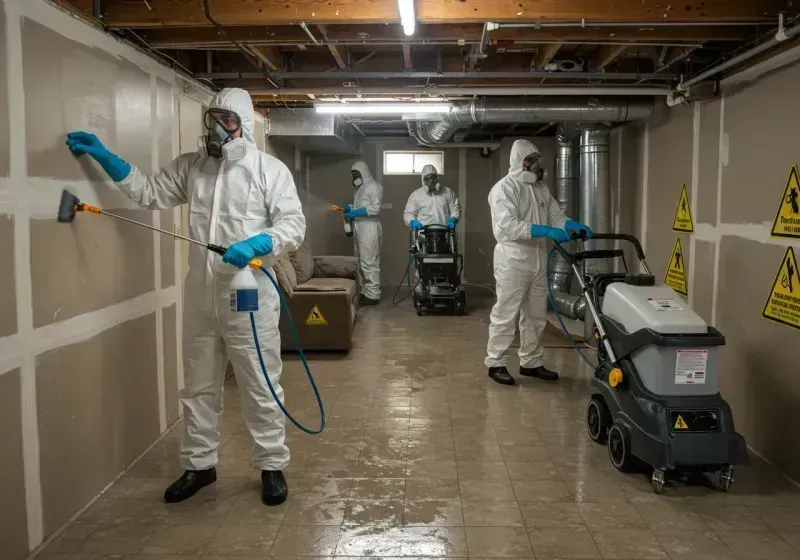 Basement Moisture Removal and Structural Drying process in Somerset County, NJ